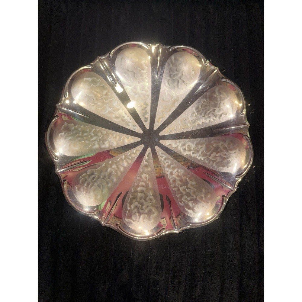 Caravelle Tarnish Resistant Silver Plate Footed 11.75"Candy Dish Western Germany